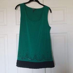 Daisy Fuentes Green and Black Tank Size M